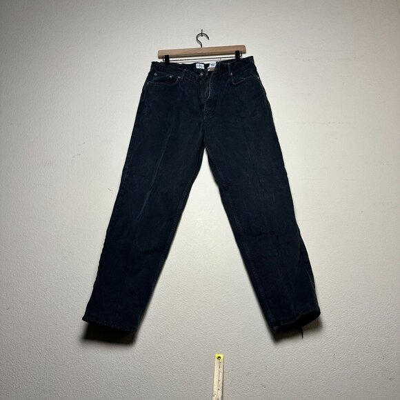 VTG Calvin Klein Denim Jean Pant Men 34 Black Distressed Slim Straight Fit Punk - Picture 1 of 13